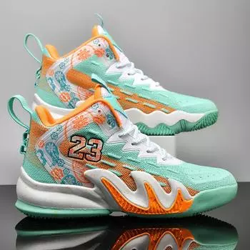 баскетбольные кроссовки для уток мужские сетчатые летающие плетеные боевые действия студенческие спортивные студенческие молодежные детские спортивные кроссовки мужские и женские кроссовки 35