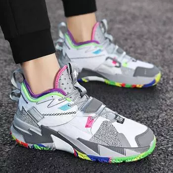 Баскетбольные кроссовки Fly-Watch Splicing модные мужские туфли осень 2025 новые спортивные туфли дышащая сетка подростковые кроссовки для пар 36 камуфляжный