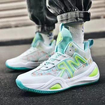 Баскетбольные кроссовки Four Seasons plus Size Mesh Breathable New Sports Sneakers Couple Combat Basketball Shoes 35