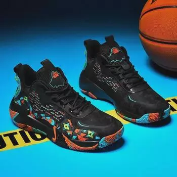 Баскетбольные кроссовки из кожи большого размера 48 - износостойкая мужская спортивная обувь для молодежи и студентов 42