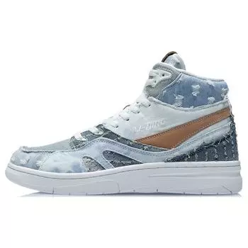 Li Ning 937 Deluxe Hi21 Амортизация Нескользящие Износостойкие Дышащие Поддержка Высокие Ретро Баскетбольные Кроссовки Мужские кроссовки Синие AGBR033-3 40