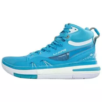 Баскетбольные кроссовки Li Ning 937 с амортизирующими нескользящими износостойкими высокими верхами, мужские кроссовки синего и белого цвета ABAR009-2 39