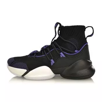 Баскетбольные кроссовки Li Ning Air Raid 5 Playoff с амортизацией, противоскользящие, износостойкие, высокие, мужские, баскетбольные кроссовки, черные, фиолетовые, ABAP023-1 40