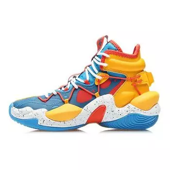 Баскетбольные кроссовки Li Ning Air Strike 6 High-Top Детские кроссовки Синие Желтые YKBR002-3 40