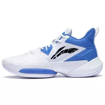 Баскетбольные кроссовки Li Ning Air Strike Shock Absorbation, износостойкие, нескользящие, среднего размера, мужские, белые, синие, ABPS073-2 43