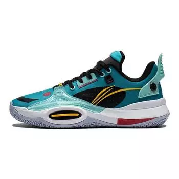Баскетбольные кроссовки Li Ning All City 10 Youth Version Wade с нескользящей подошвой и износостойкими протекторами, детские баскетбольные кроссовки синего и черного цвета ABPS009-4 38