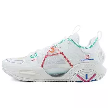 Баскетбольные кроссовки Li Ning All City 9 V1.5 Mesh Shock Absorbing Non-Slip Wear-Stick с низким верхом для мужчин, кроссовки белого, красного, зеленого цвета ABAR015-D 41