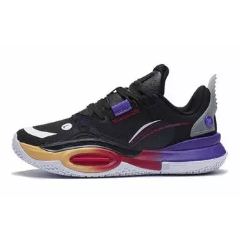 Баскетбольные кроссовки Li Ning All City 10 V1 с амортизацией, противоскользящие, износостойкие, с отскоком, низкие, детские, черные, фиолетовые, YKBS060-7 41