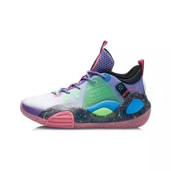 Баскетбольные кроссовки Li Ning All City 9 V1.5 для молодежи, детские баскетбольные кроссовки фиолетово-зеленого цвета YKBR044-5 42