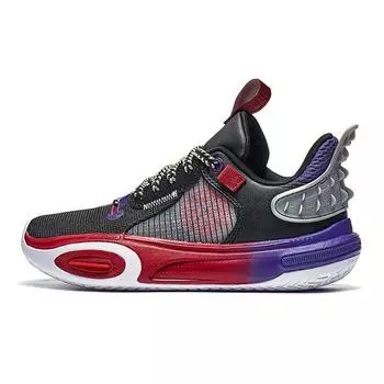 Баскетбольные кроссовки Li Ning All City 11 легкие, износостойкие, с буквенным амортизирующим эффектом, с низким верхом, детские баскетбольные кроссовки, черные, фиолетовые, YKBT018-53 40