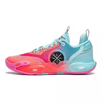 Баскетбольные кроссовки Li Ning All City 12, модные, универсальные, нескользящие, износостойкие, легкие, с низким верхом, детские, красные, синие, YKBU020-3 40