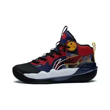 Баскетбольные кроссовки Li Ning Anti-Slip, износостойкие, средней высоты, детские, синие, красные, YKBT004-7 39