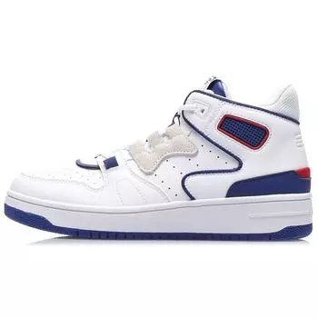 Баскетбольные кроссовки Li Ning Attack 2020 Shock Absorbing Non-Slip Wear Resistance Mid Top Retro Women sneakers White Blue AGBQ116-1 35