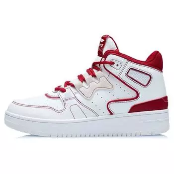 Баскетбольные кроссовки Li Ning Attack 2020 Shock Absorbing Anti-Slip Wear Resistance Rebound Mid-Top Retro Women keds Red White AGBQ116-9 40