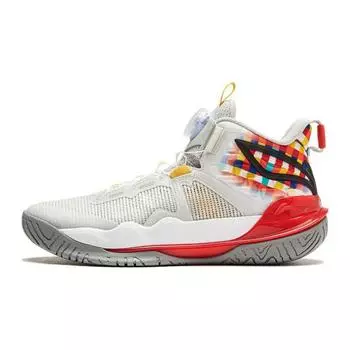 Баскетбольные кроссовки Li Ning Childrens Pioneer Team 3 V3, удобные, универсальные, средней высоты, детские баскетбольные кроссовки, красные, серые, YKBU038-5 41