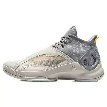 Баскетбольные кроссовки Li Ning Cicada Wing Durable Breathable Mid-Top, мужские кроссовки желто-серого цвета ABAR081-5 39