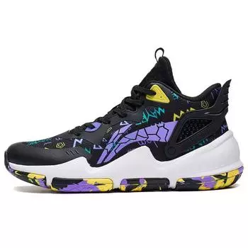 Баскетбольные кроссовки Li Ning Cloud Technology Shock Absorbation Rebound Mid-Top Детские баскетбольные кроссовки Black Purple YKBS104-13 38