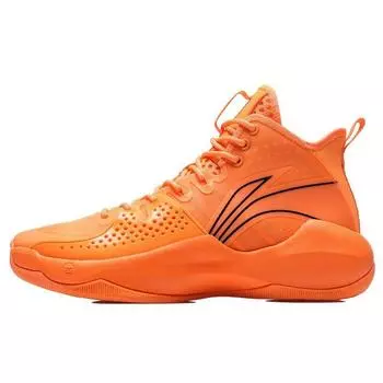 Баскетбольные кроссовки Li Ning Combat Hi Sonic Shock Absorbing Anti-Slip Mid-Top мужские кроссовки флуоресцентно-оранжевого цвета ABAR059-3 39