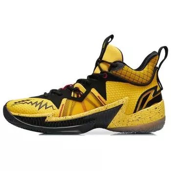Баскетбольные кроссовки Li Ning Competition, износостойкие, нескользящие, среднего размера, мужские, желтые, черные ABAR083-6 42