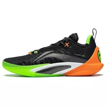 Баскетбольные кроссовки Li Ning Flash 10 Green Phantom легкие, с поддержкой отскока, прочные, дышащие, с низким верхом, мужские, черные, оранжевые, ABAT085-2 41