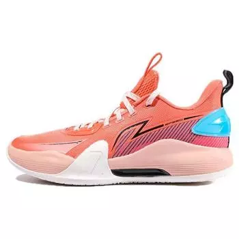 Баскетбольные кроссовки Li Ning Flash 7 с противоскользящим износостойким амортизирующим эффектом, мужские кроссовки Tea-Flower-Red ABPT013-8 44