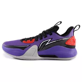 Баскетбольные кроссовки Li Ning Flash 7 с противоскользящей амортизацией, прочные, низкие, мужские, фиолетовые, черные ABPT013-7 42