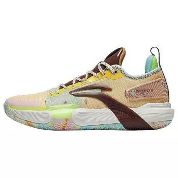 Баскетбольные кроссовки Li Ning Flash 9 Premium мужские желтые коричневые синие ABAT015-5 45