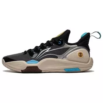 Баскетбольные кроссовки Li Ning Flash 9, удобные, универсальные, прочные, дышащие, низкие, мужские, черные, серебристые, ABPT001-3 43