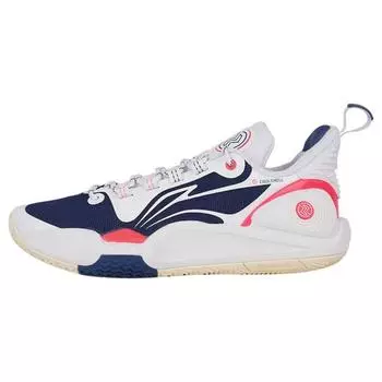 Баскетбольные кроссовки Li Ning Flash 9 с амортизацией, противоскользящие, износостойкие, низкие, мужские, сине-белые ABPT055-2 44