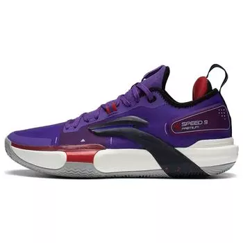 Баскетбольные кроссовки Li Ning Flash 9 Premium Shock Absorbence Anti-Slip Durable Support Low-Top для мужчин, кроссовки Ultraviolet ABAS071-3 45