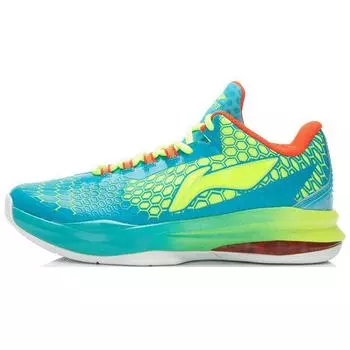 Баскетбольные кроссовки Li Ning Huan Gong 2-го поколения, прочные, низкие, мужские, сине-зеленые, ABAK023-2 43