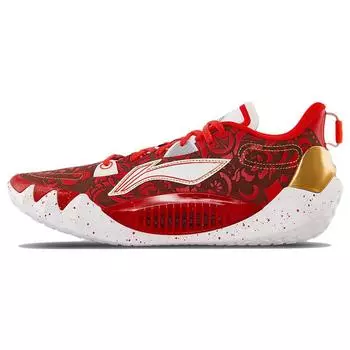 Баскетбольные кроссовки Li Ning Jimmy Butler 1 Spring Festival с амортизацией, нескользящие, износостойкие, низкие, мужские, баскетбольные кроссовки, красные, белые, ABAS163-3 44