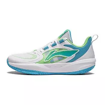 Баскетбольные кроссовки Li Ning Kids Light Foam Sports, удобные, нескользящие, дышащие, с низкой посадкой, детские баскетбольные кроссовки белого и синего цвета YKBU046-5 37