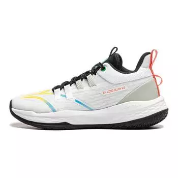 Баскетбольные кроссовки Li Ning Kids Long Fist V3, универсальные, простые, с отскоком, низкие, детские, белые, YKBU066-3 33