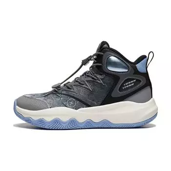 Баскетбольные кроссовки Li Ning Kids Primary 3.0 V2 Night Glow с нескользящей подошвой и износостойкими берцами Детские баскетбольные кроссовки Shadow-Gray YKBT074-3 36