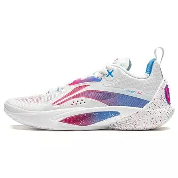 Баскетбольные кроссовки Li Ning Lpl 10th Anniversary Flash 10 Rebound легкие, амортизирующие, прочные, низкие, мужские, белые, розовые ABAT085-16 46