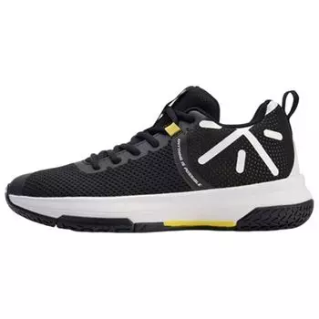 Баскетбольные кроссовки Li Ning Non-Attack с амортизацией и низким верхом, мужские кроссовки, черные, белые, ABAN063-1 44