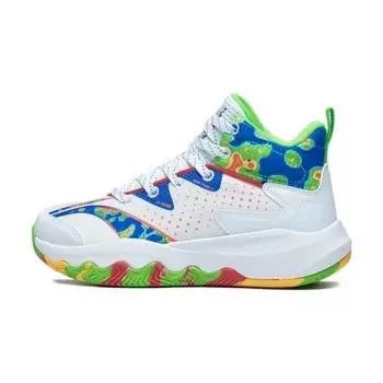 Баскетбольные кроссовки Li Ning Pioneer Primary 3.0, удобные, прочные, дышащие, средней высоты, детские, баскетбольные кроссовки, белые, синие, красные, YKBT006-5 40