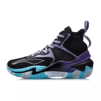 Баскетбольные кроссовки Li Ning Pioneer Support с высоким берцем, детские кроссовки черного и фиолетового цветов YKBR022-3 40