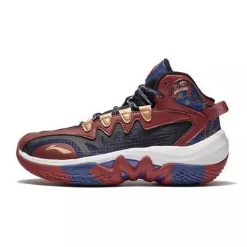 Баскетбольные кроссовки Li Ning Pioneer Team 2.0 с амортизацией, детские кроссовки темно-красного и синего цветов YKBS004-3 34