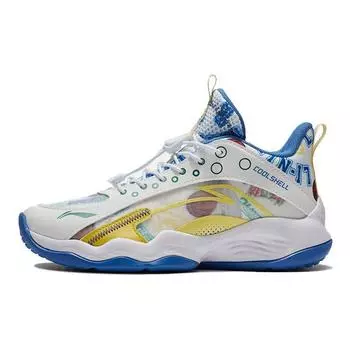 Баскетбольные кроссовки Li Ning Primary 2.5 с противоскользящей подошвой, амортизирующие, прочные, с низким верхом, детские кроссовки белого и синего цветов YKBS018-3 27