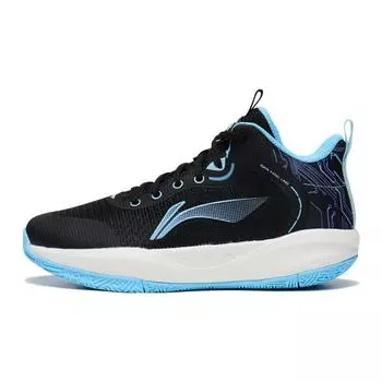 Баскетбольные кроссовки Li Ning Primary 3.0 Mesh Shock Absorbing Non-Slip Lightweight Rebound Low-Go Kids Basketball Shoes Black Blue YKBT028-5 32
