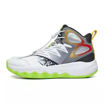 Баскетбольные кроссовки Li Ning Primary 3.0 V2 Night Glow для детей, стандартные, белые, гравийно-серые, черные YKBT074-5 36