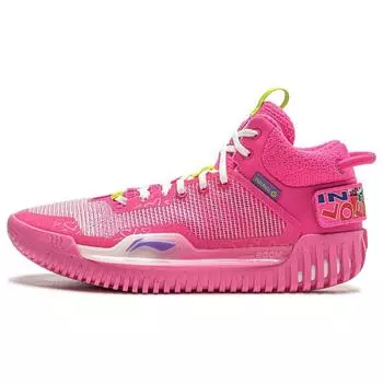 Баскетбольные кроссовки Li Ning Rebound 3 легкие, модные, удобные, из искусственной кожи, с амортизацией, нескользящие, низкие, мужские, розовые, ABFT015-9 44