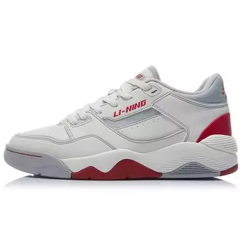 Баскетбольные кроссовки Li Ning Retro 80s из кожи с амортизацией, нескользящие, прочные, с низким верхом, винтажные, мужские, кроссовки Off-White AGBR085-3 42