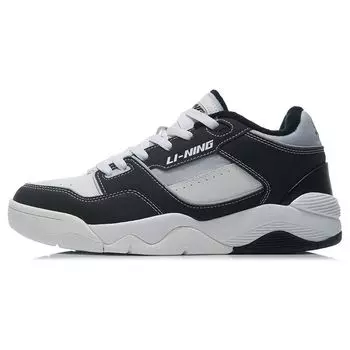 Баскетбольные кроссовки Li Ning Retro 80s с амортизацией, нескользящие, износостойкие, низкие, мужские, кроссовки, черные, белые AGBR085-1 44