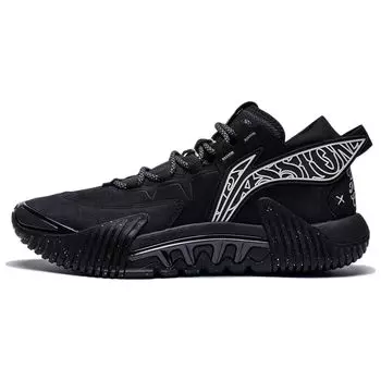 Баскетбольные кроссовки Li Ning Reverse 5 Low Mister Cartoon с амортизацией, противоскользящие, износостойкие, специальный выпуск, мужские кроссовки, черный цвет ABFR005-17 45