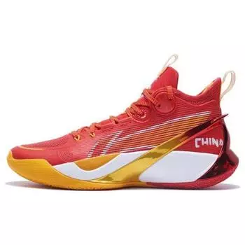 Баскетбольные кроссовки Li Ning Sonic 10 Ultra Shock Absorbing Anti-Slip Durable Mid Top Bright Neon Red Men Basketball Shoes ABAS145-10 44