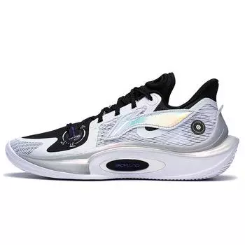 Баскетбольные кроссовки Li Ning Sonic 11 Stardust с улучшенной боковой поддержкой, точным сцеплением и устойчивостью, белые, черные, серебристые, ABAT021-1 43