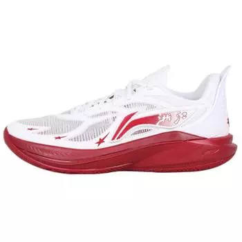 Баскетбольные кроссовки Li Ning Sonic 12 PE с амортизацией, прочные, низкие, мужские, белые, красные, ABAU019-17 40